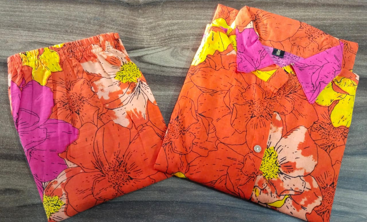 Orange Cotton Co-ord Set