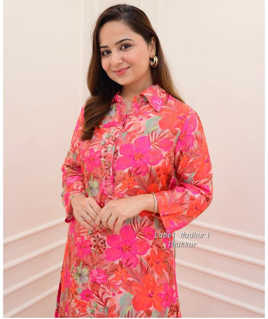 Muslin Co-ord Set with Rayon Pant