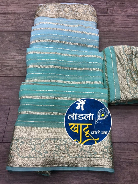 Jorhat Silk Saree with Golden Zari and Matching Blouse Piece