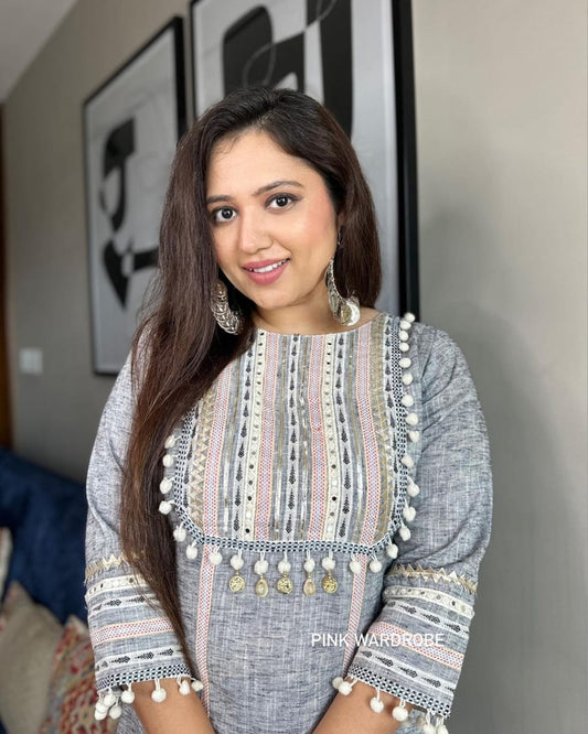 Embroidery Kurti and Pant Set