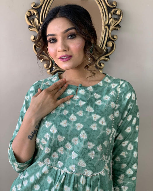 Hand Block Print Cotton Kurta Pant Set