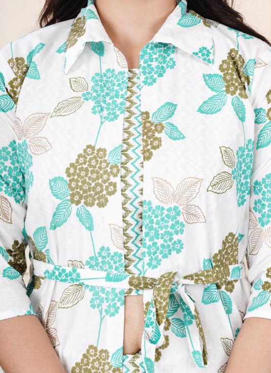 Cotton 60*60 Co-ord Set with Jacket - 3-Piece Set