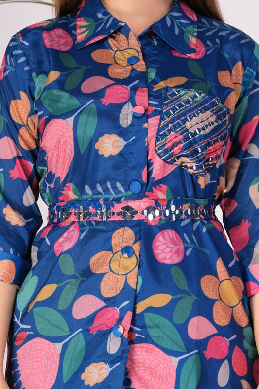 Cord Set with Mirror Work and Detachable Belt