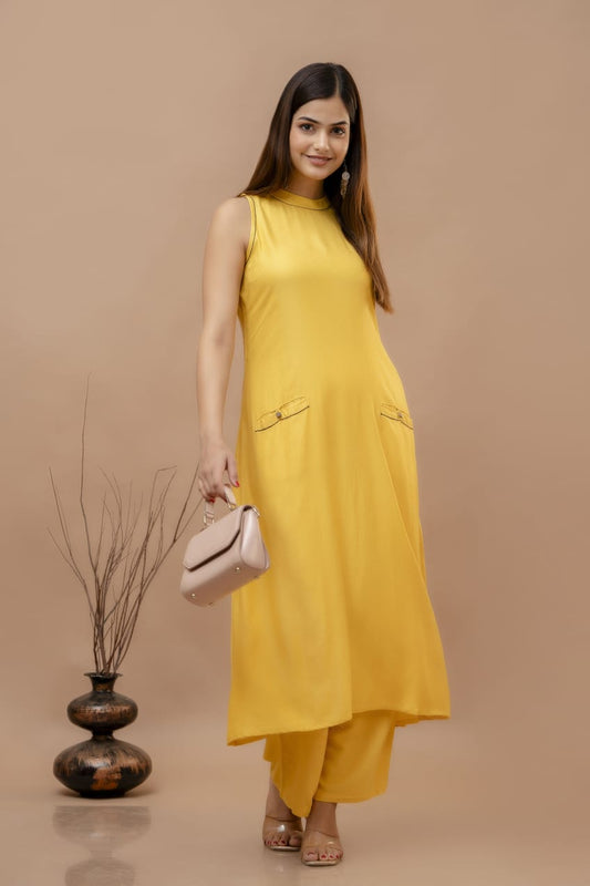 Cotton Dobby Kurti with Palazzo Set