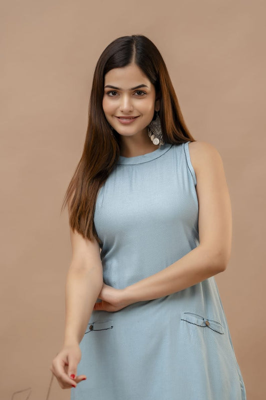 Cotton Dobby Kurti with Palazzo Set