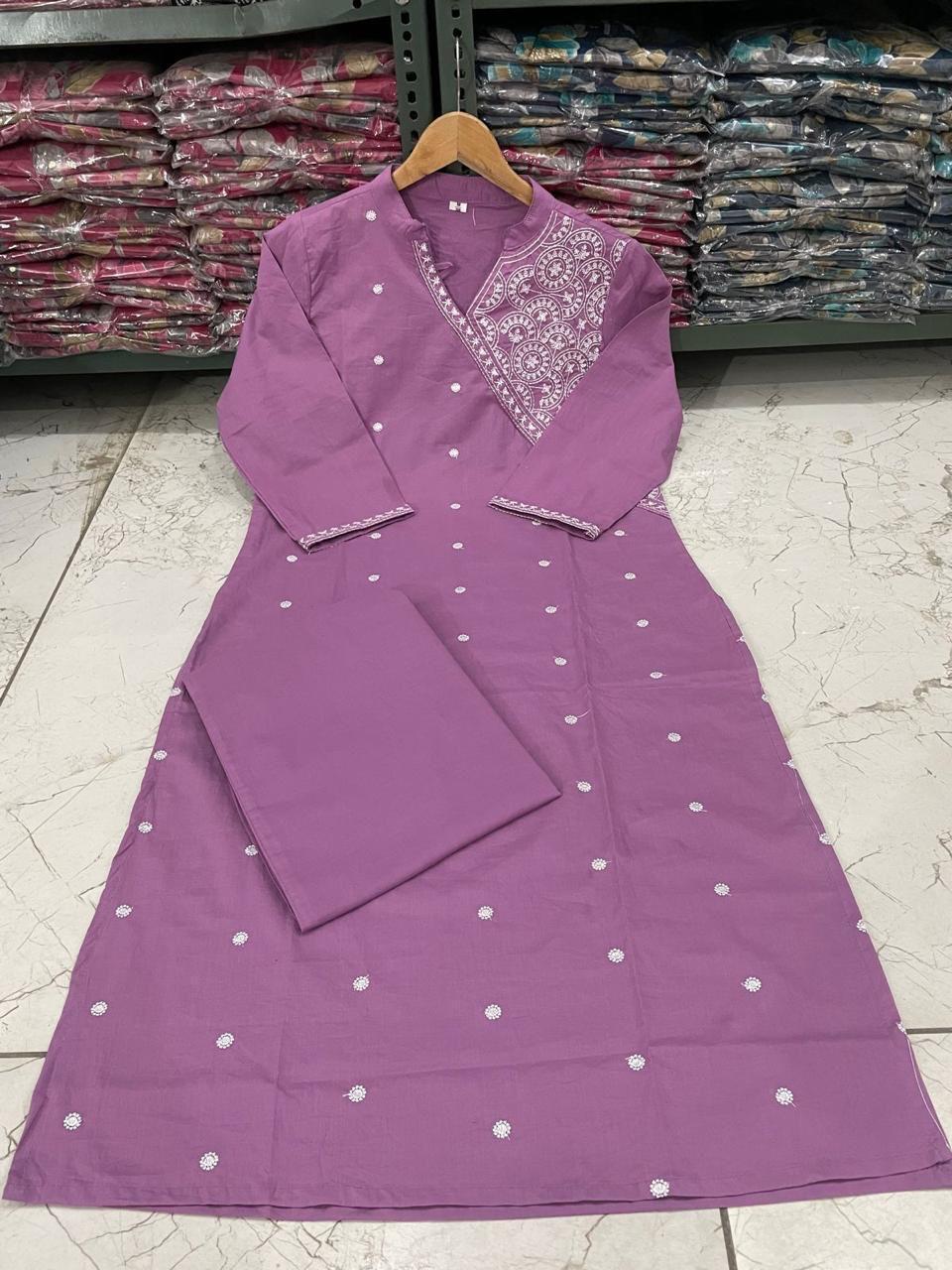 Cotton Embroidered Cord Set