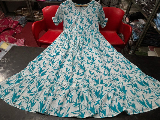 Sweet Summer Dreams: Cotton Midi Dress with Flirty Hand Ruffles