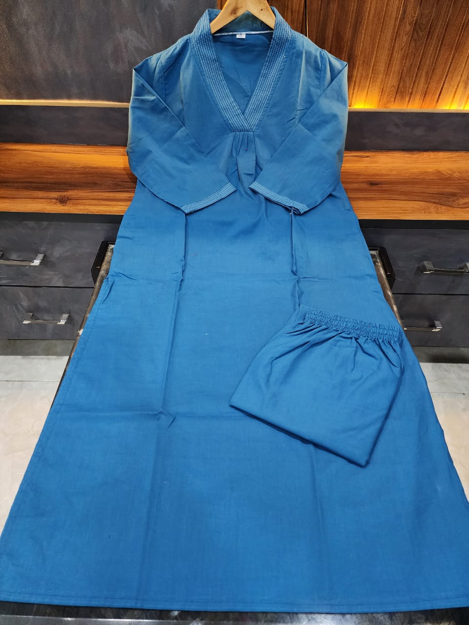 Breezy Comfort Cotton Co-ord Set with Delicate Katha Detailing