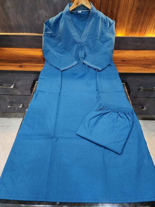 Breezy Comfort Cotton Co-ord Set with Delicate Katha Detailing