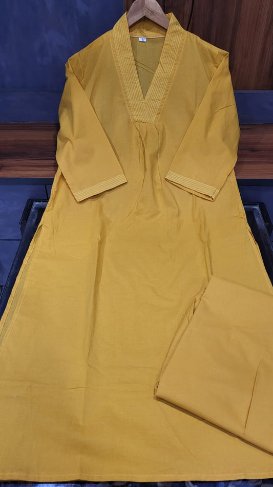 Sunshine Chic Cotton Co-ord Set with Delicate Katha Detailing