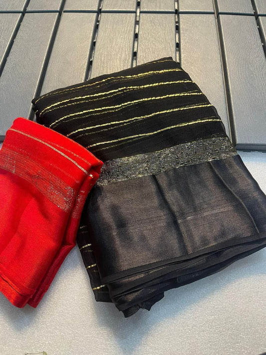 Elegant Viscose Georgette Saree with Matching Blouse