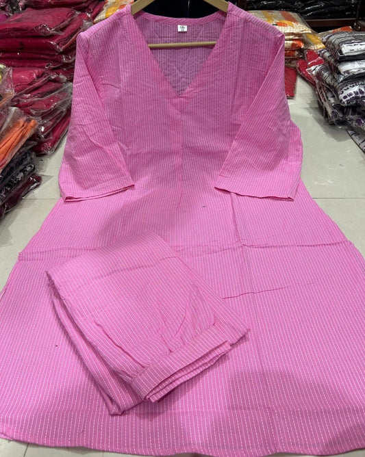 Katha Cotton Kurti with Side Pocket and Afghan Pant Set