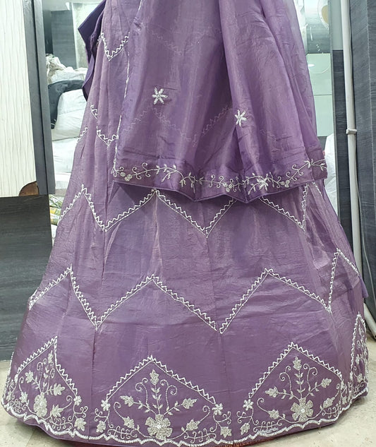 Gold Crush Lehenga with Dupatta - Katdana Work | Stitched with Lining Aster | Length & Waist up to 44