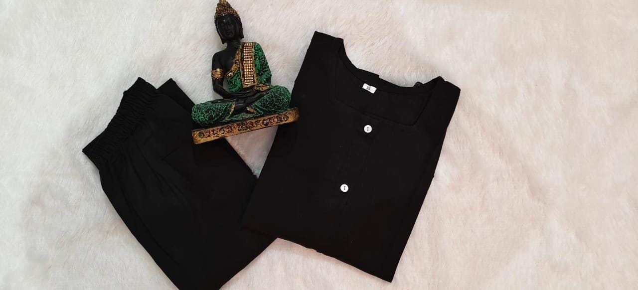 Cotton Flex Co-Ord Set with Designer Shoulder Kurti