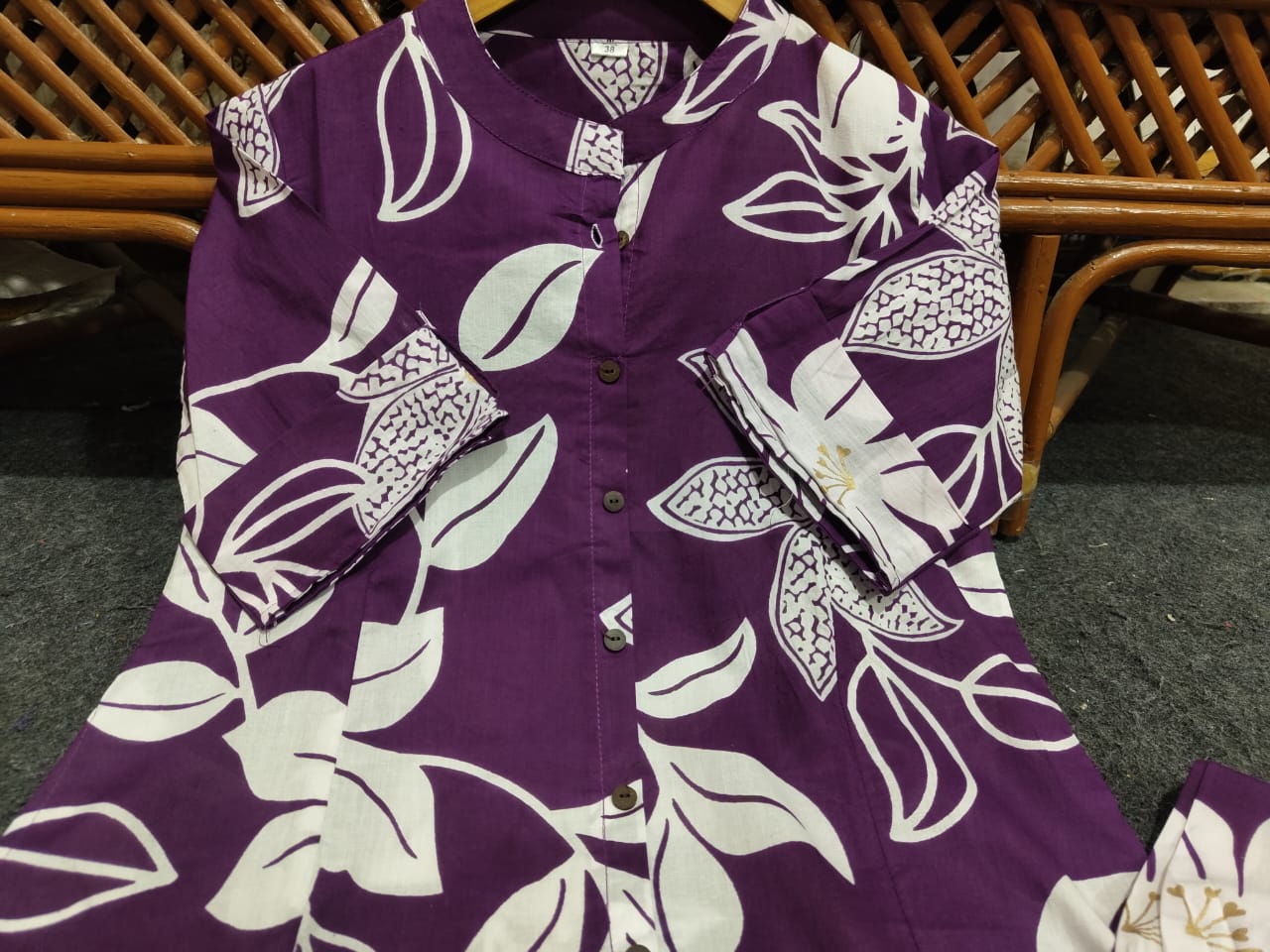 Floral Cotton Co-ord Set – A-line Kurti with Ankle-Length Palazzo Pant