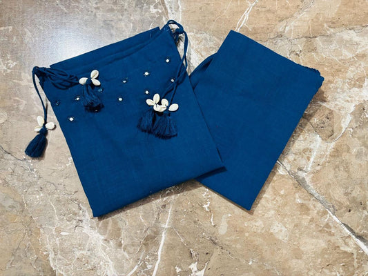 Aari Mirror Work Cotton Slub Cord Set - Sleeveless Kurta & Pant