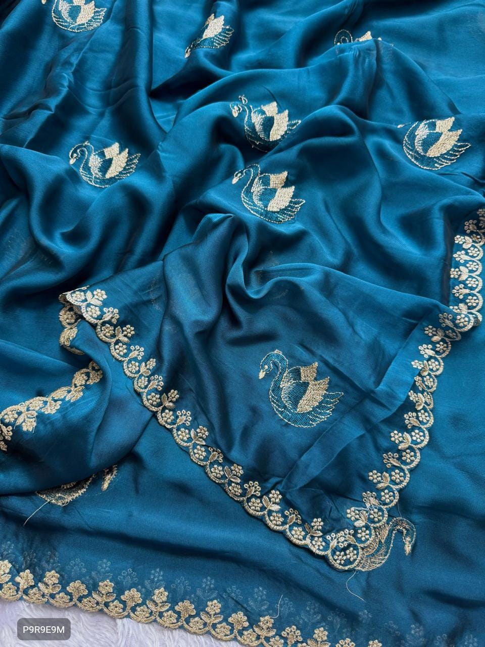 Chanderi Silk Saree with Embroidery & Running Blouse