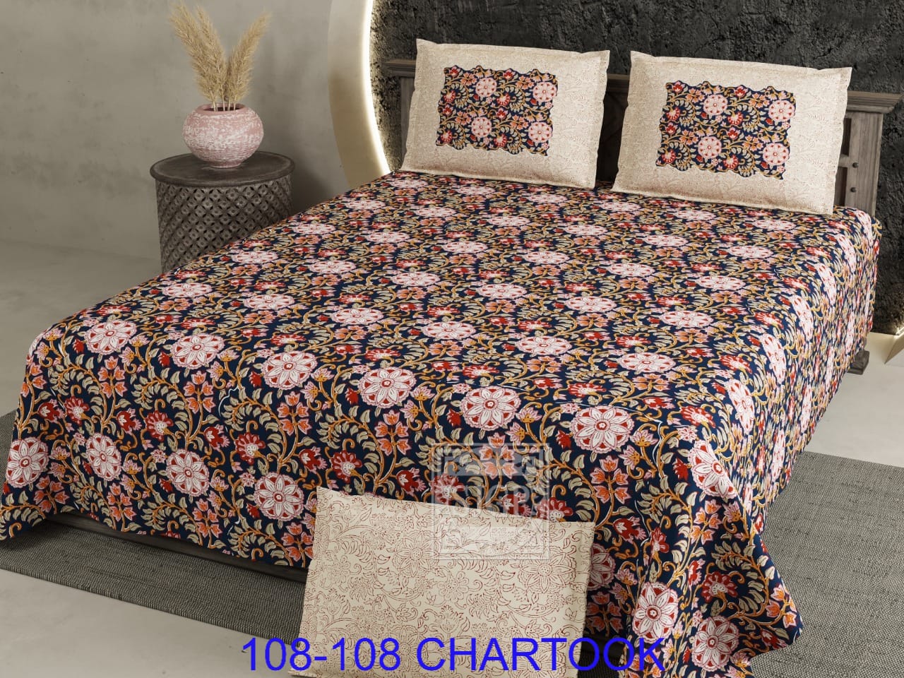 Cotton Autoloom Bedsheet Set 108x108 with 2 Flap Pillow Covers