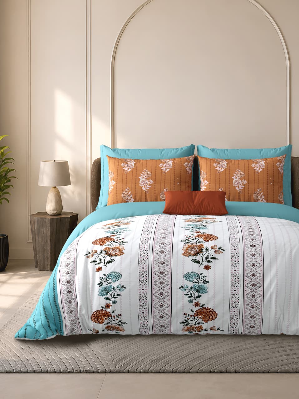 Cotton Bedsheet 100×108 Inches with 2 Pillow Covers