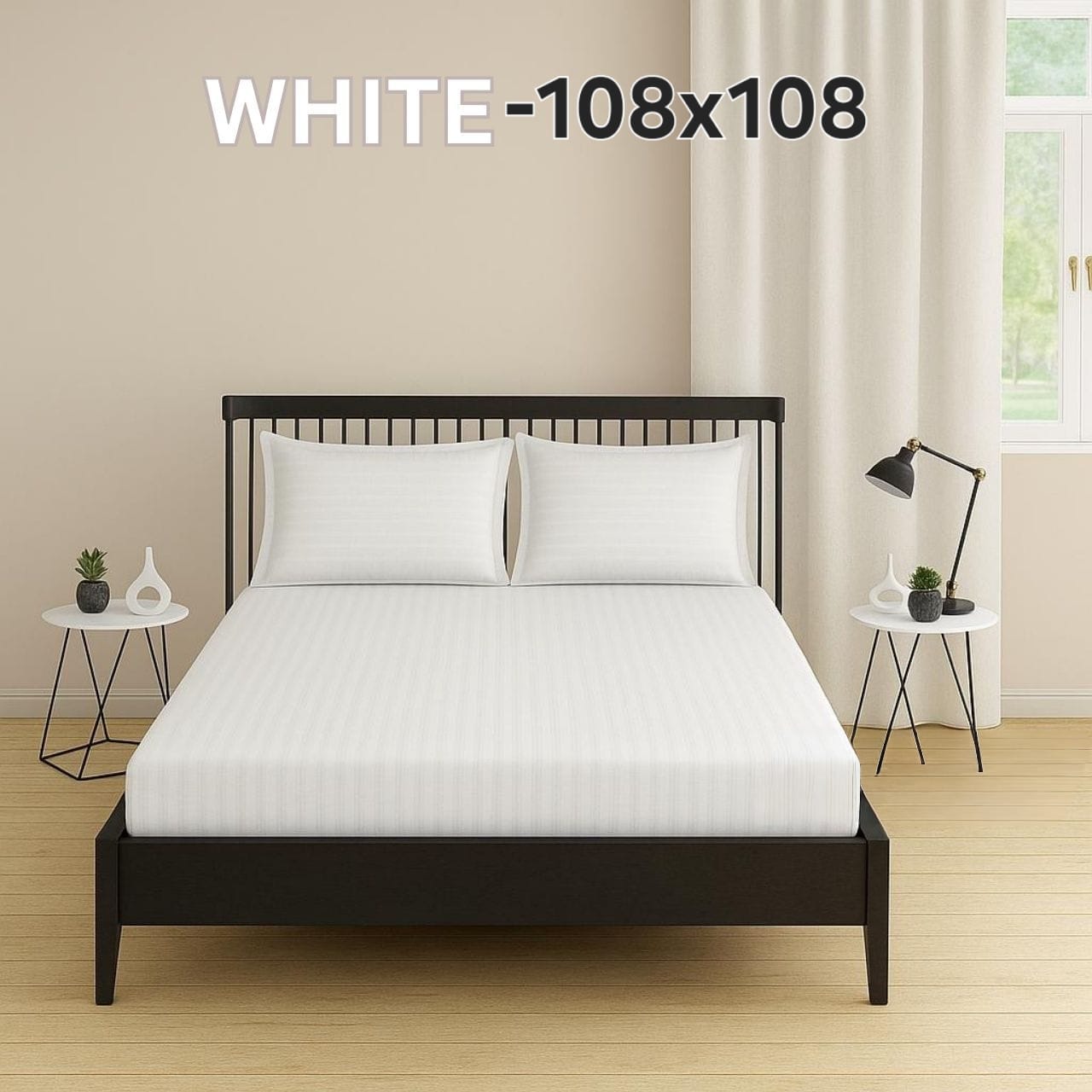Cotton Double Bedsheet 108x108 with 2 Pillow Covers