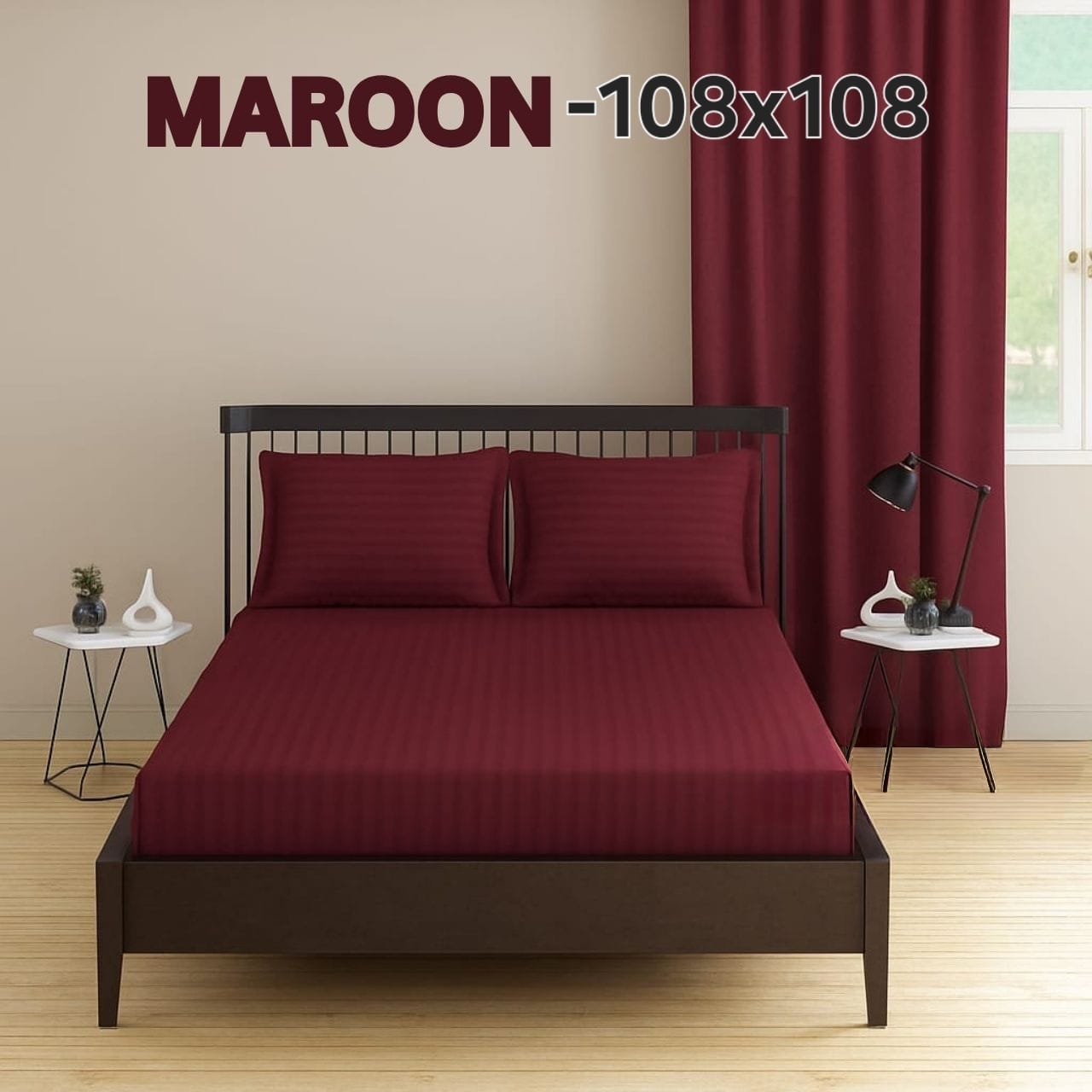 Cotton Double Bedsheet 108x108 with 2 Pillow Covers