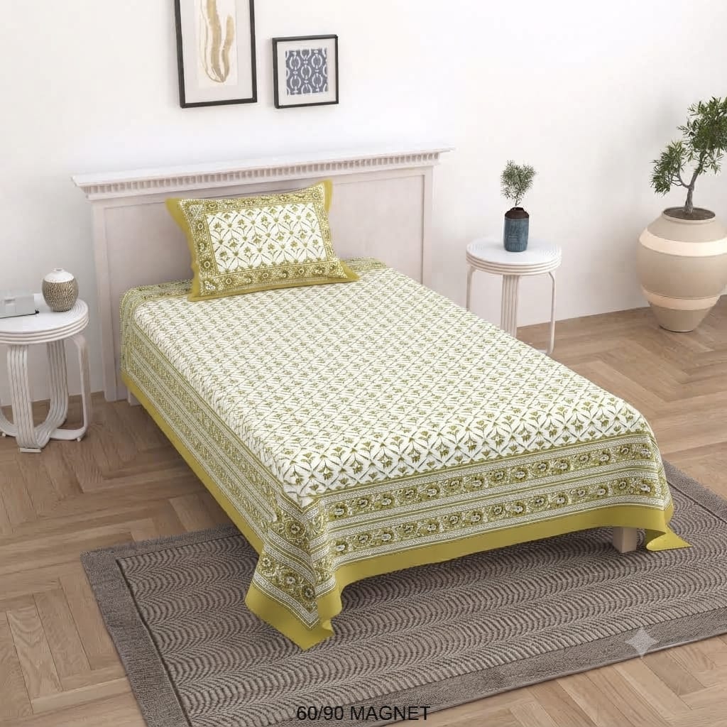 Cotton-Feel Viscose Blend Single Bedsheet with Pillow Cover