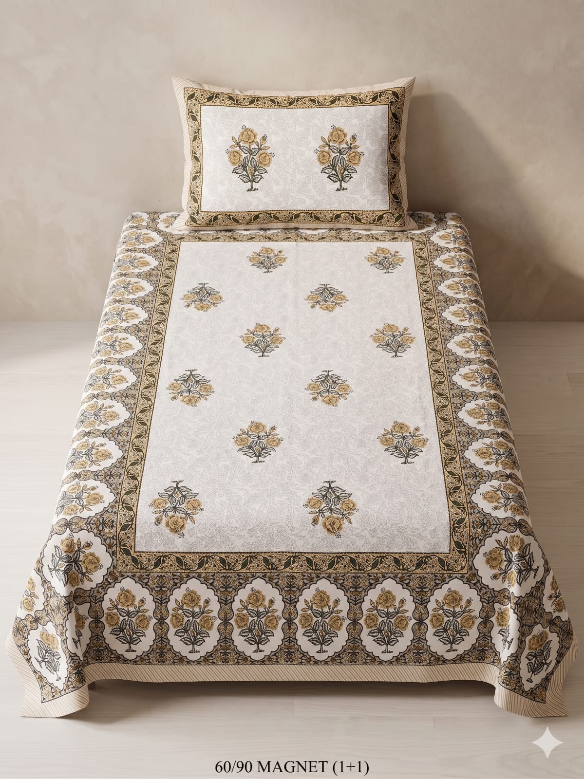 Cotton-Feel Viscose Blend Single Bedsheet with Pillow Cover