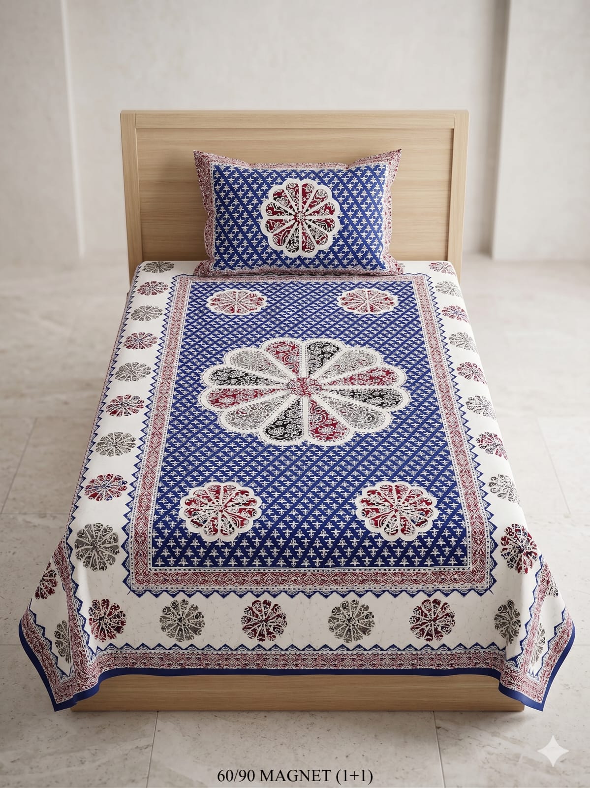 Cotton-Feel Viscose Blend Single Bedsheet with Pillow Cover