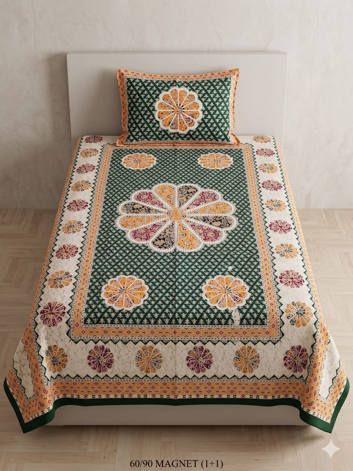 Cotton-Feel Viscose Blend Single Bedsheet with Pillow Cover