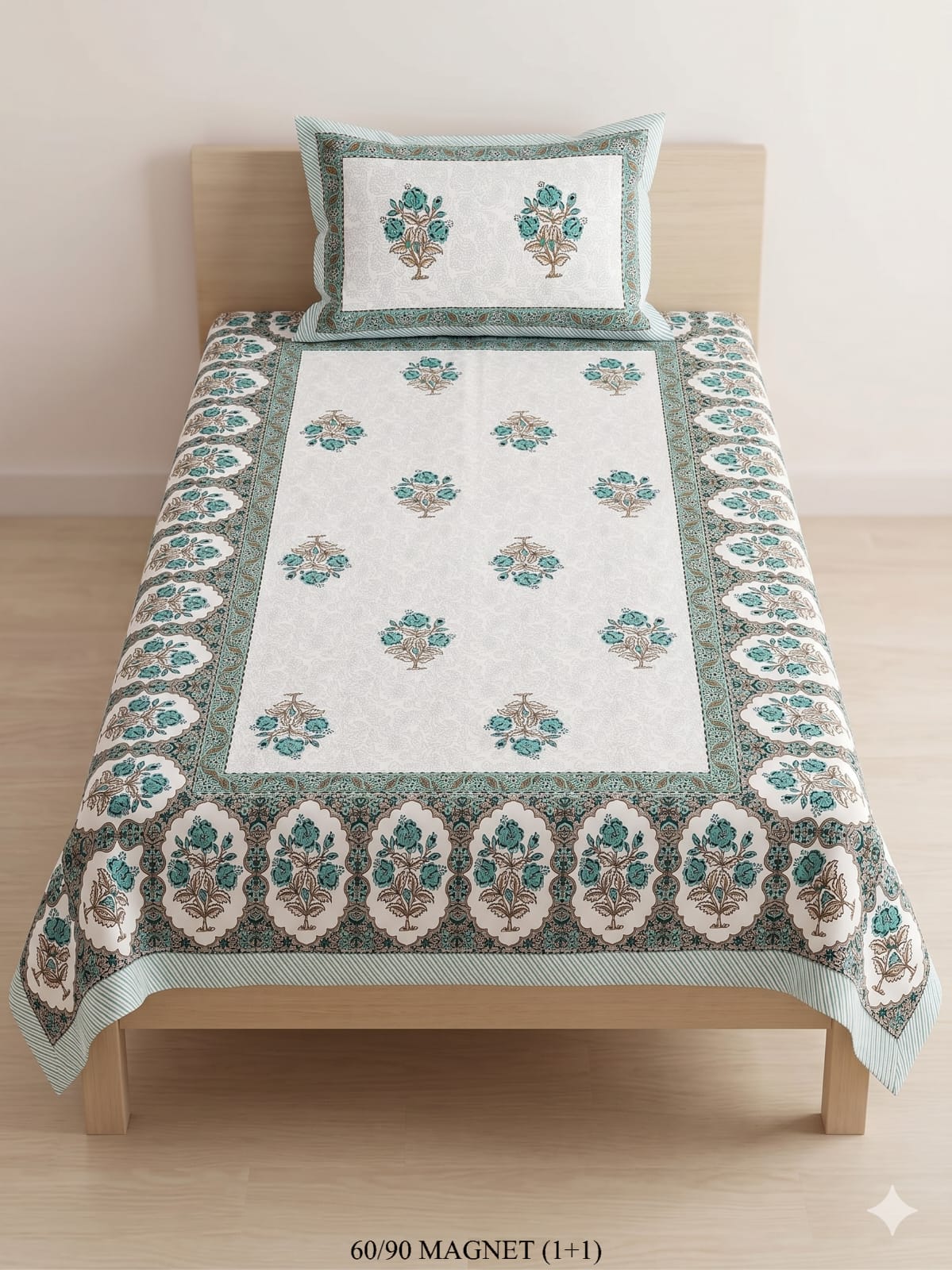 Cotton-Feel Viscose Blend Single Bedsheet with Pillow Cover