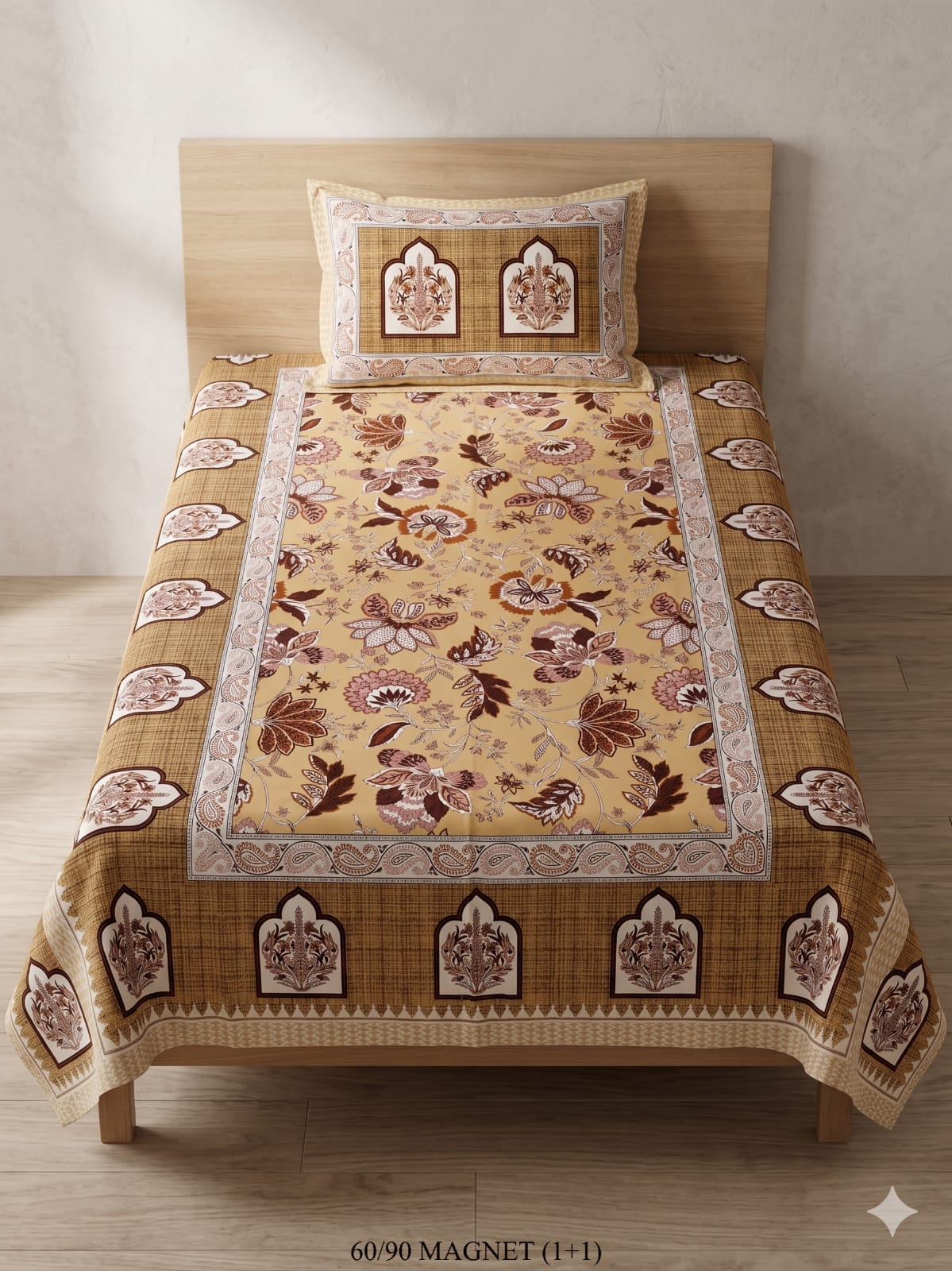 Cotton-Feel Viscose Blend Single Bedsheet with Pillow Cover