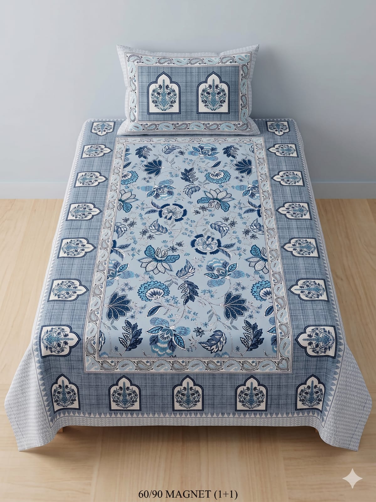 Cotton-Feel Viscose Blend Single Bedsheet with Pillow Cover