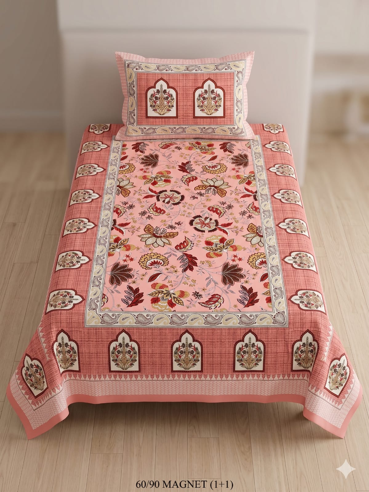 Cotton-Feel Viscose Blend Single Bedsheet with Pillow Cover