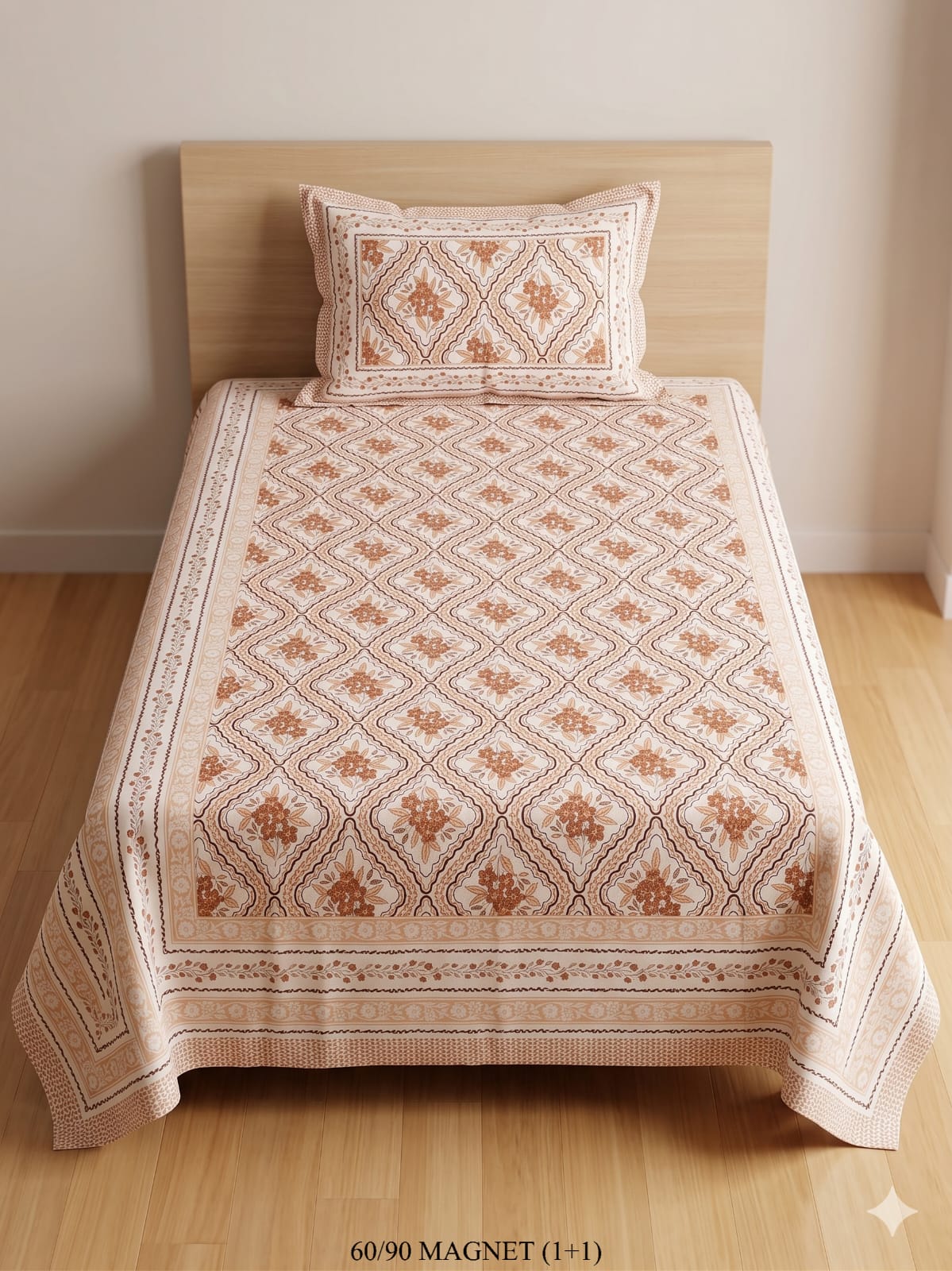 Cotton-Feel Viscose Blend Single Bedsheet with Pillow Cover