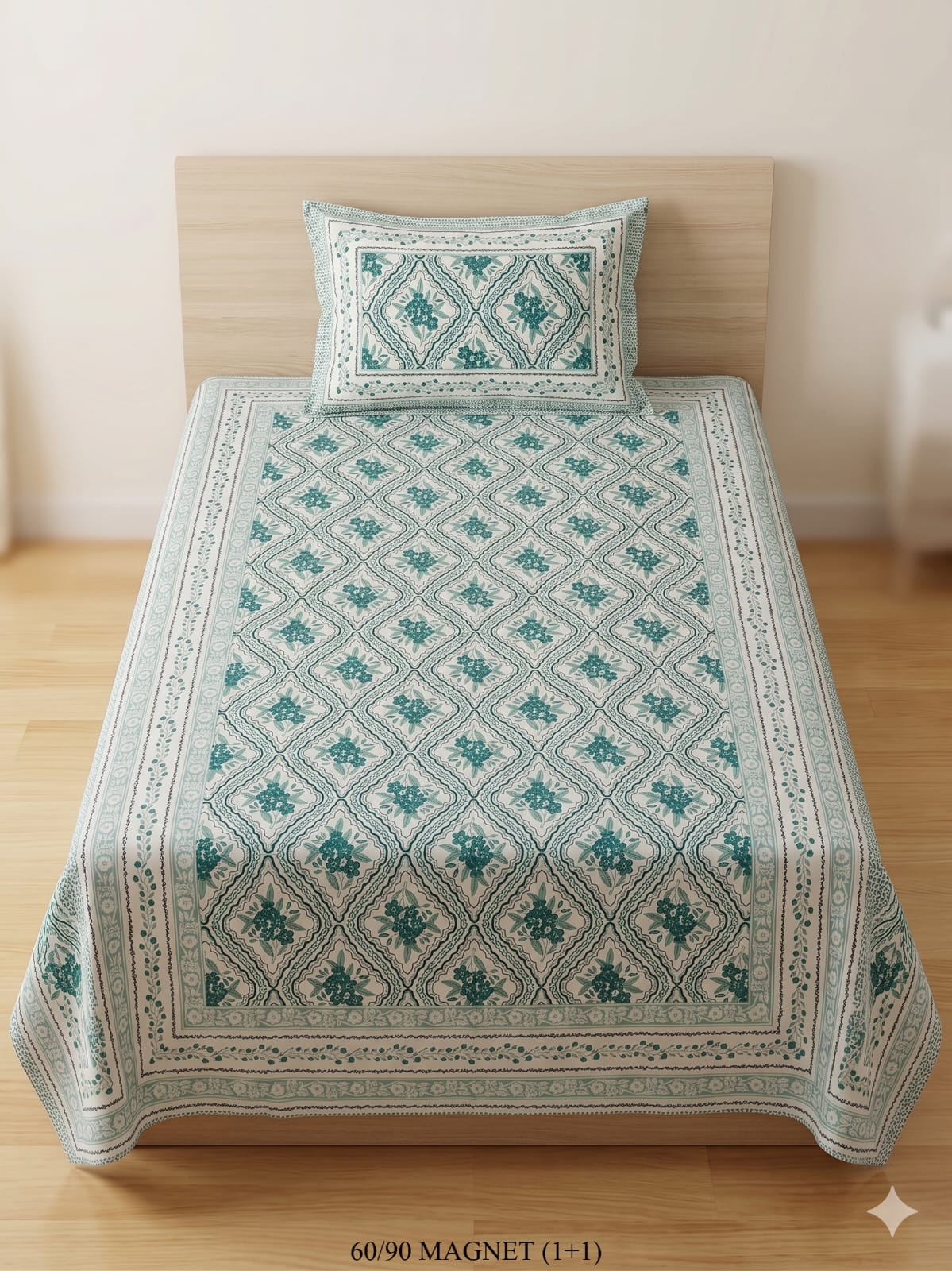 Cotton-Feel Viscose Blend Single Bedsheet with Pillow Cover