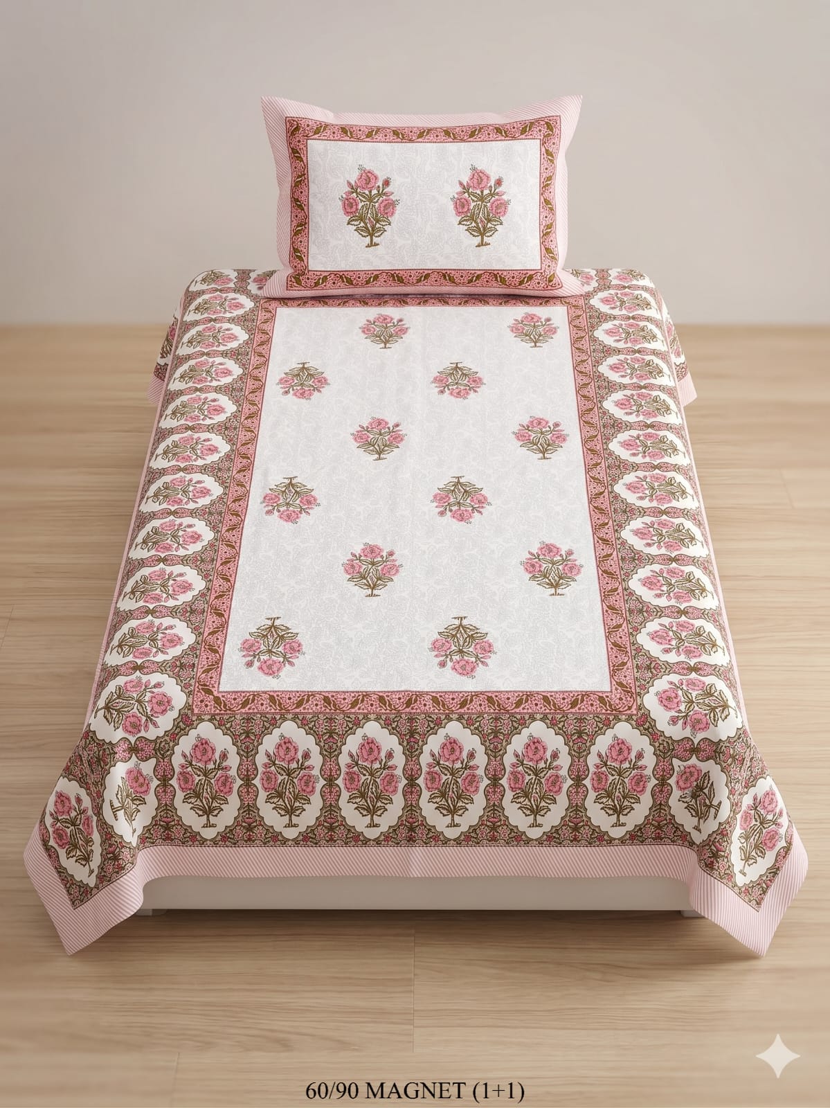 Cotton-Feel Viscose Blend Single Bedsheet with Pillow Cover