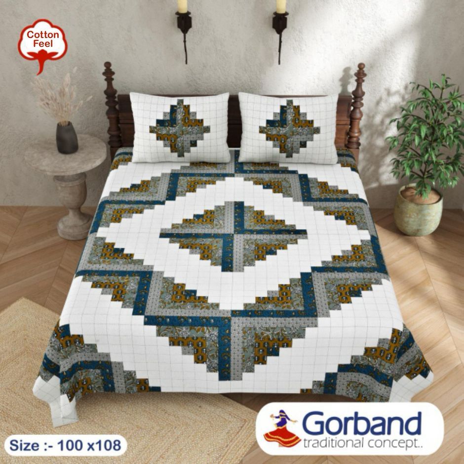 Cotton King Size Bedsheet Set (100x108 Inch) with 2 Pillow Covers