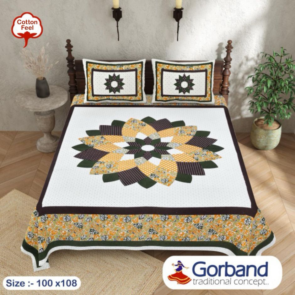 Cotton King Size Bedsheet Set (100x108 Inch) with 2 Pillow Covers