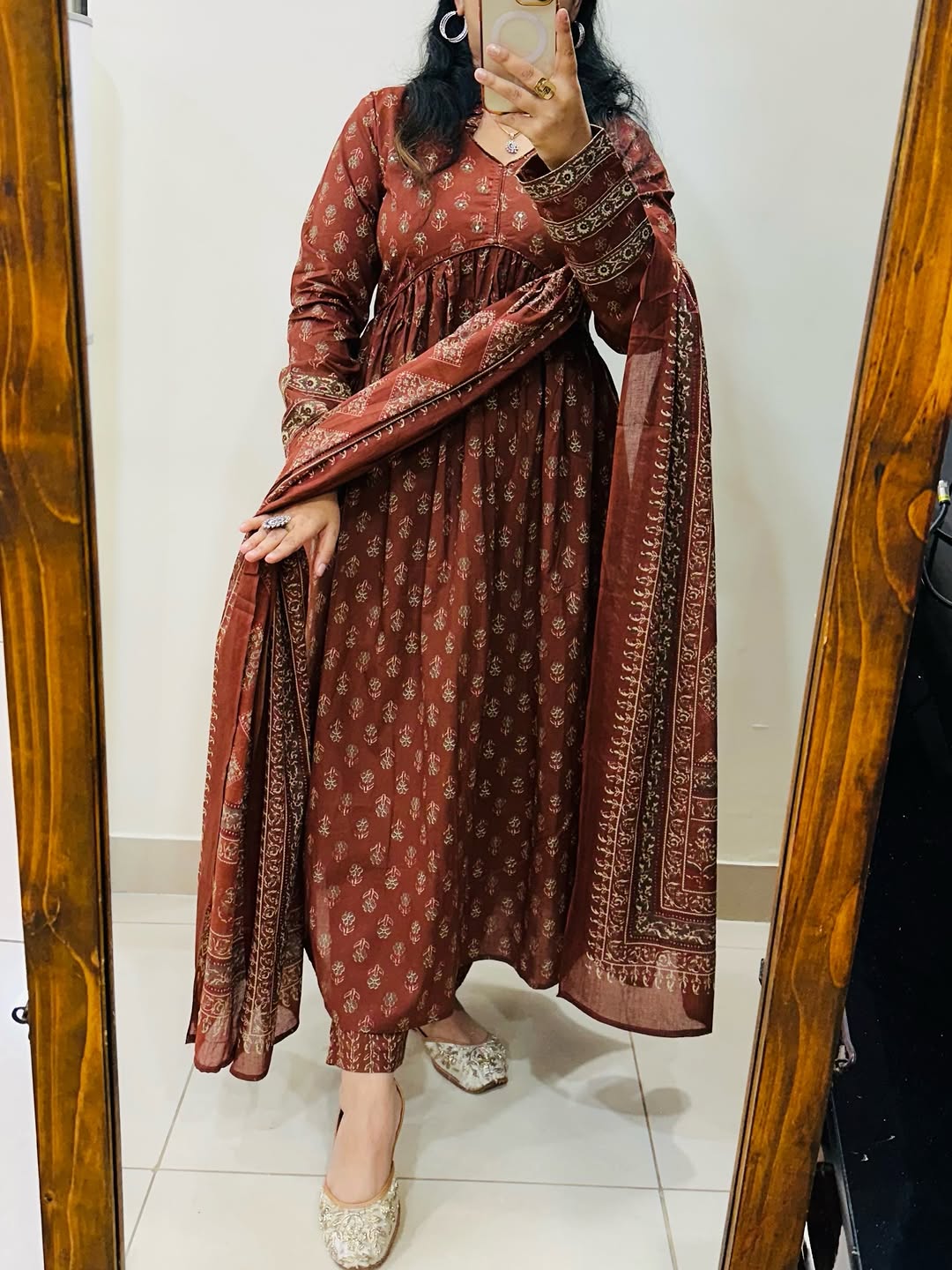 Cotton Kurti Pant Set with Dupatta for Women