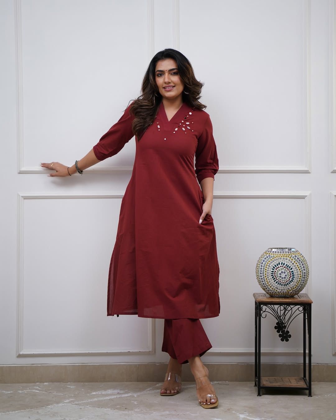 Cotton Kurti Plazo Set with Pockets Long Kurti for Women