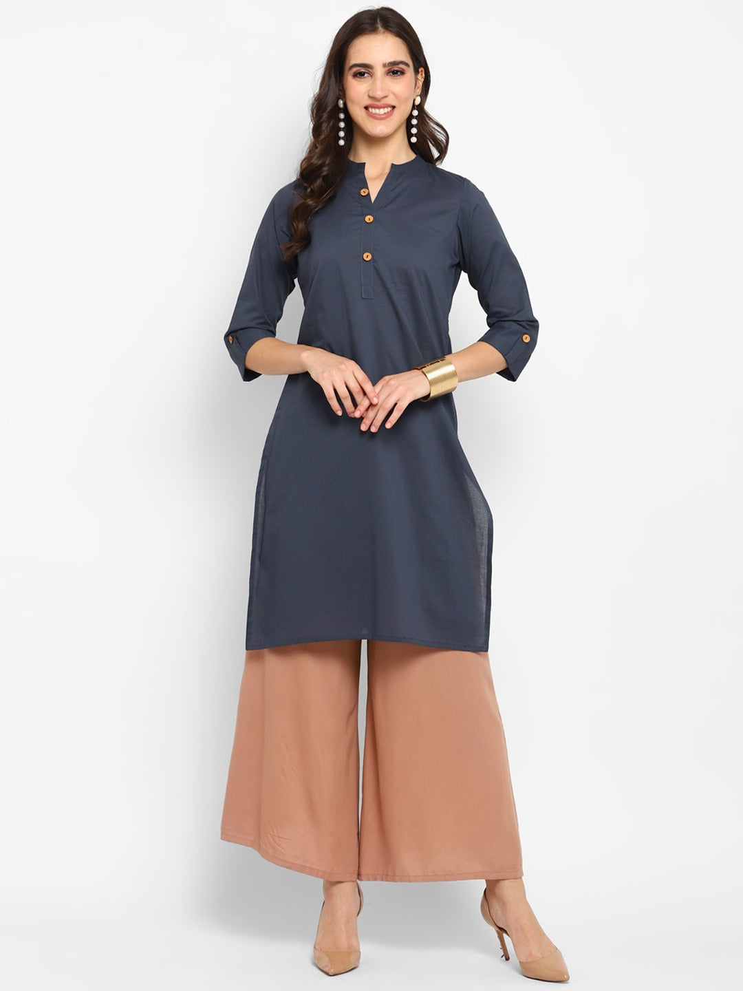 Cotton Kurti with Traditional Sleeves for Women