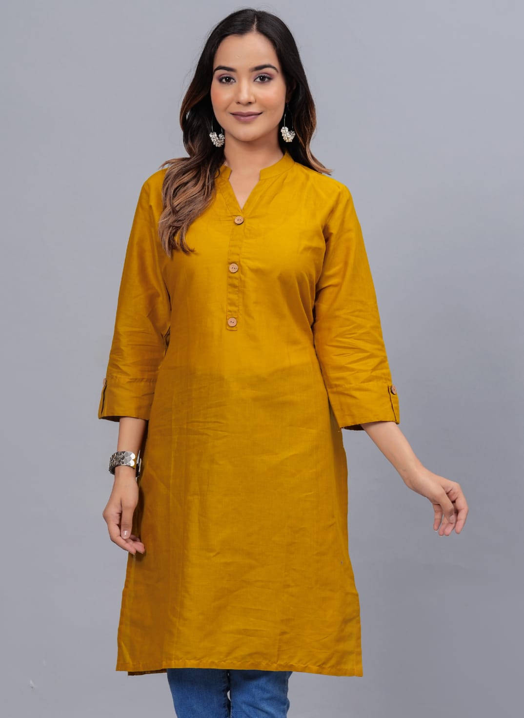 Cotton Kurti with Traditional Sleeves for Women