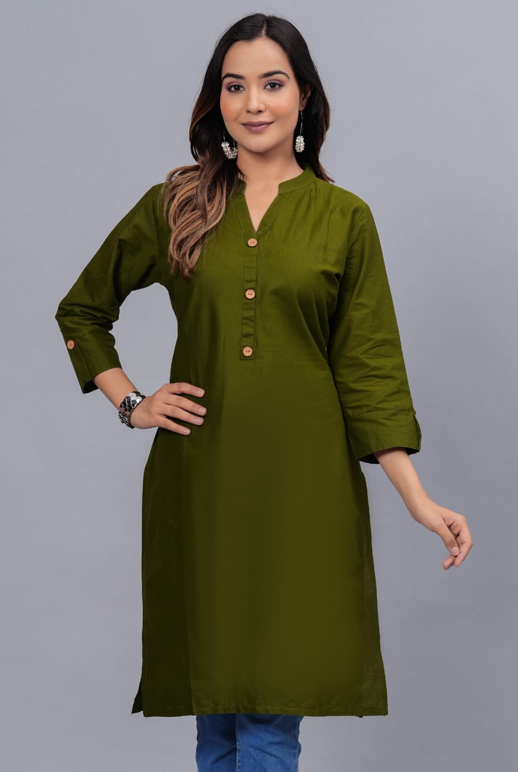 Cotton Kurti with Traditional Sleeves for Women