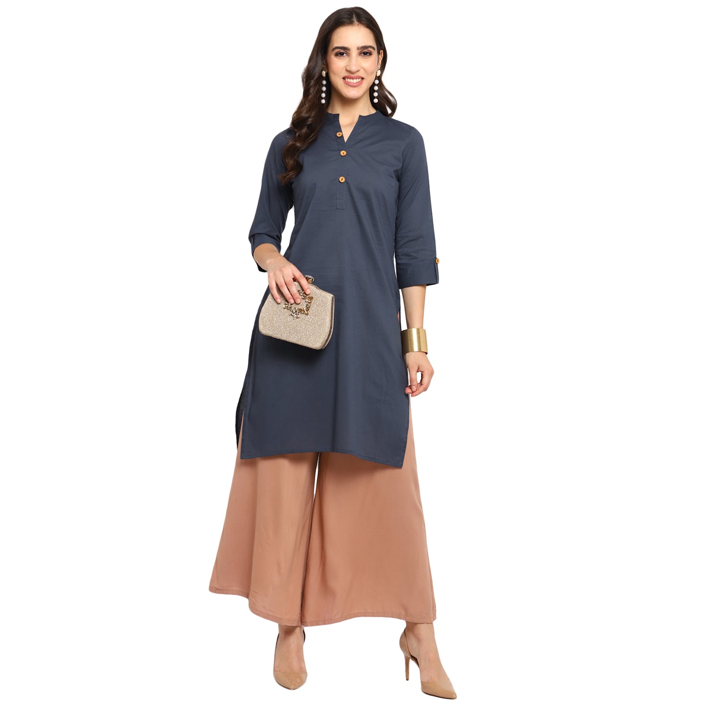 Cotton Kurti with Traditional Sleeves for Women
