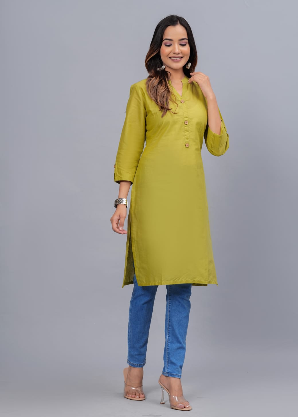 Cotton Kurti with Traditional Sleeves for Women
