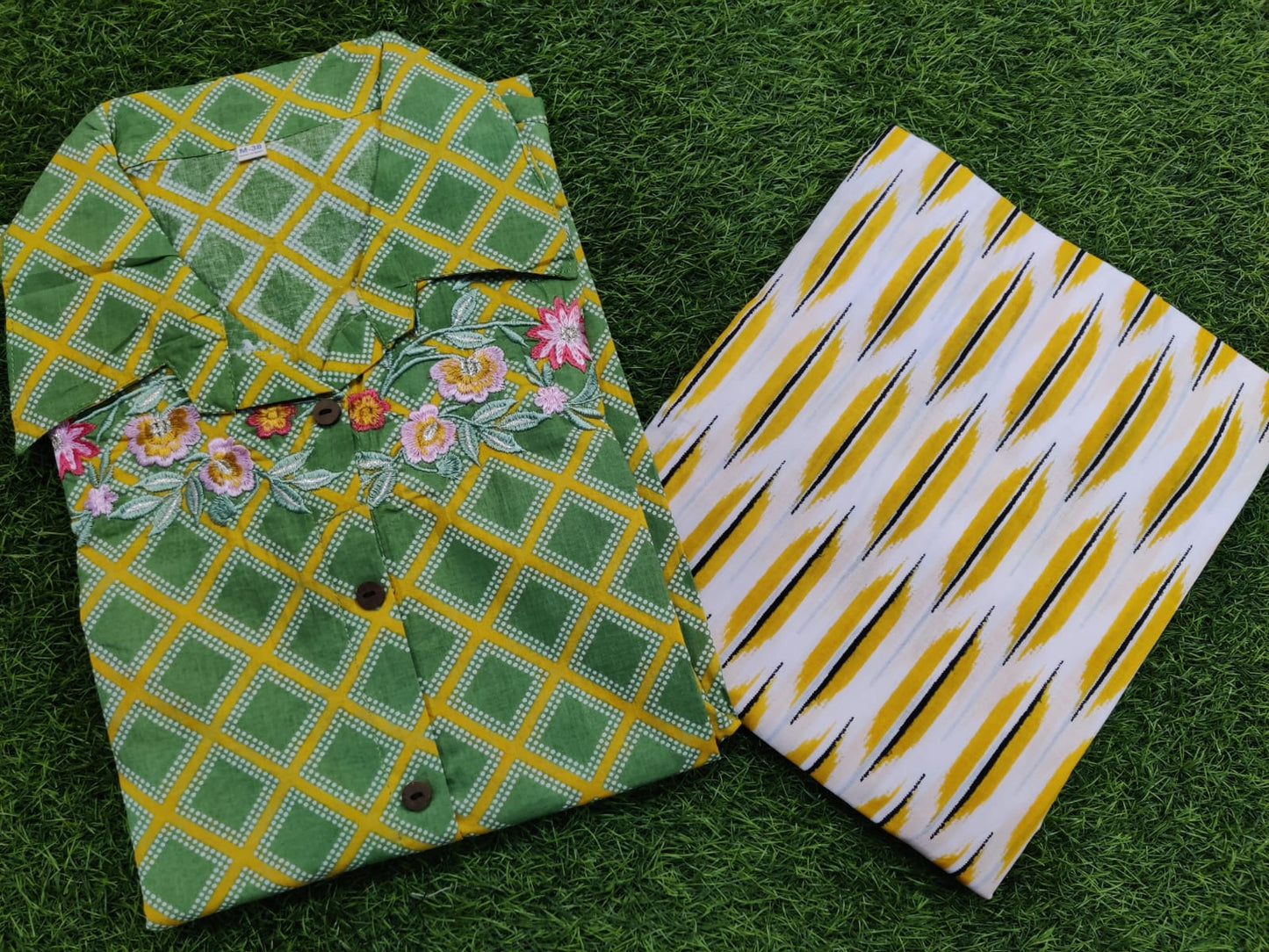 Cotton Pathani Kurta with Embroidery & Patiala Pant Set