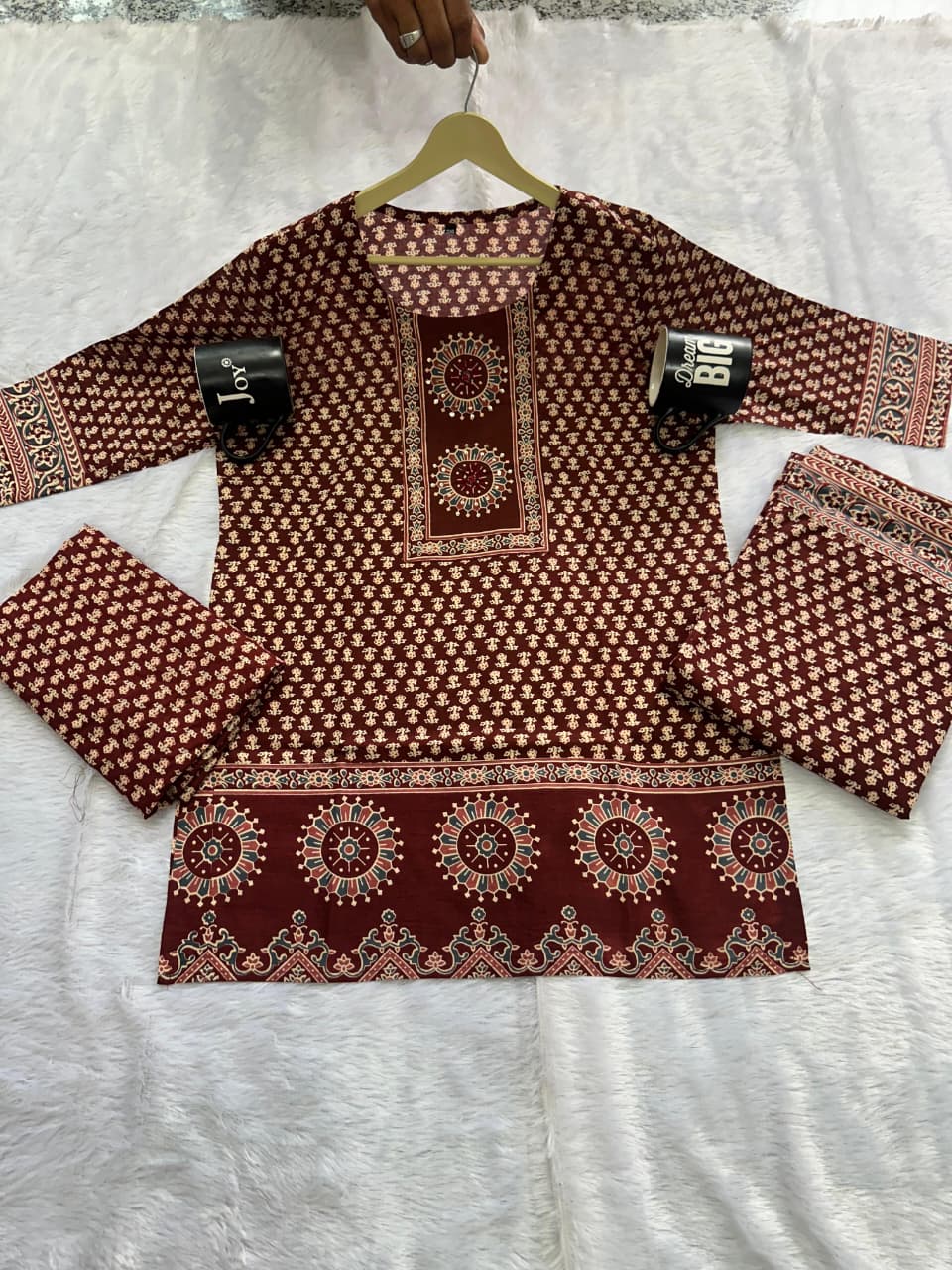 Cotton Printed Gopi Dress Set with Sharara and Malmal Dupatta