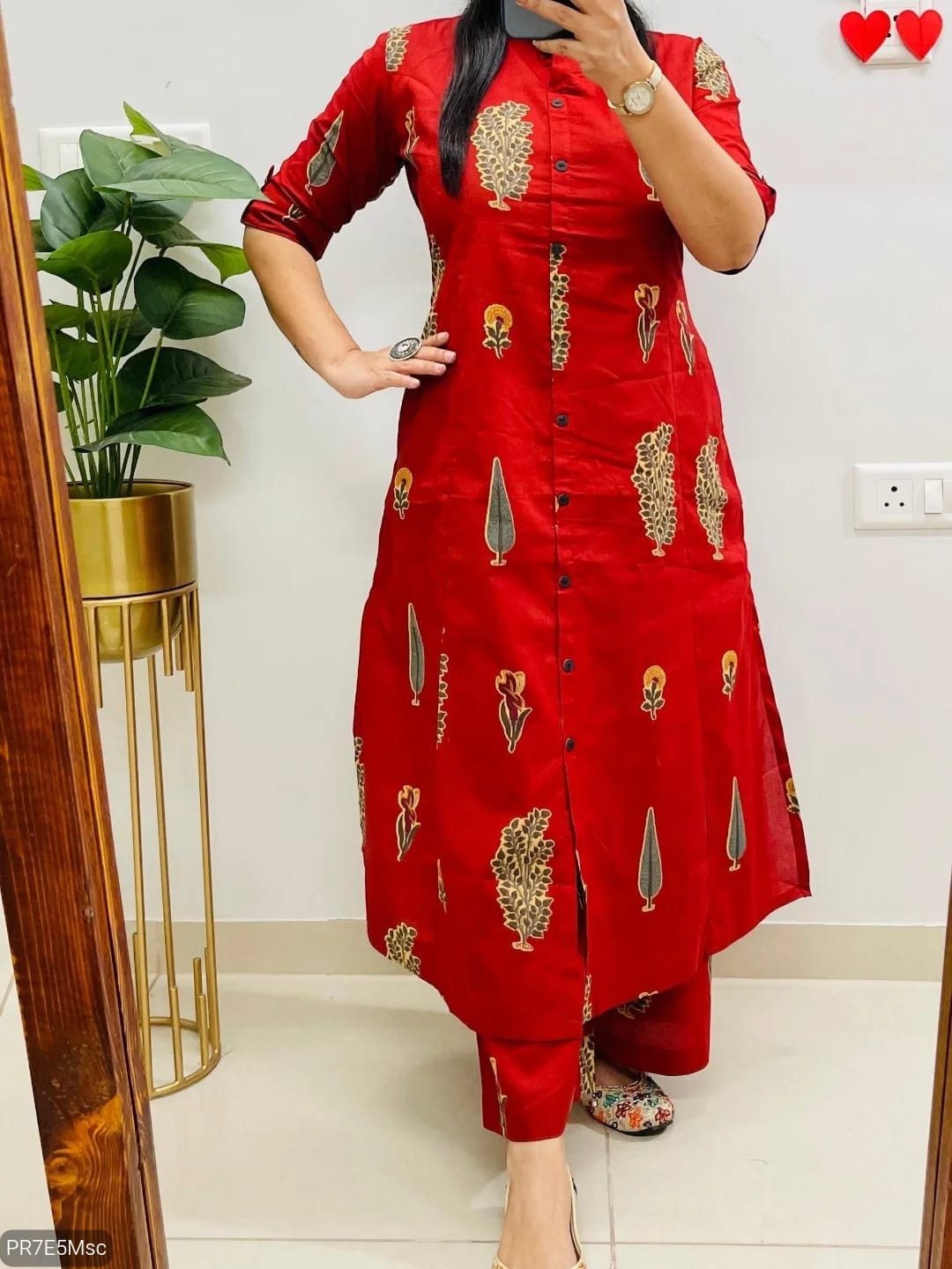 Cotton Slub Digital Print Kurti Co-ord Set with Ankle Pant