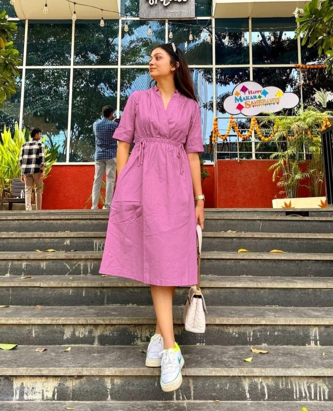 cotton dress kurti Cotton Slub Kurti Dress with Dori & Pocket