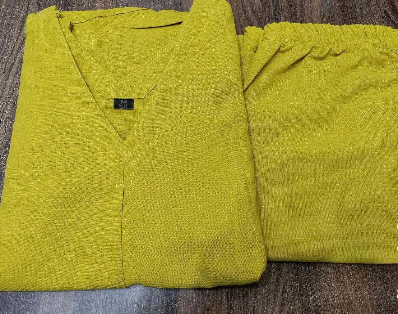 Cotton Slub Kurti Pant Co-Ord Set